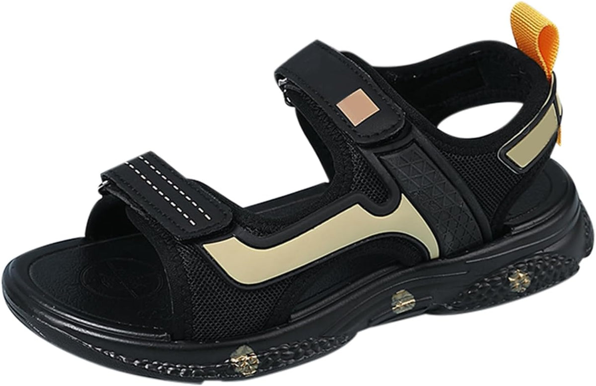 Boys Open Toe Sandals Adjustable Double Buckle Strap Shoes Rubber Anti-Slip Lightweight Breathable Sports Sandals