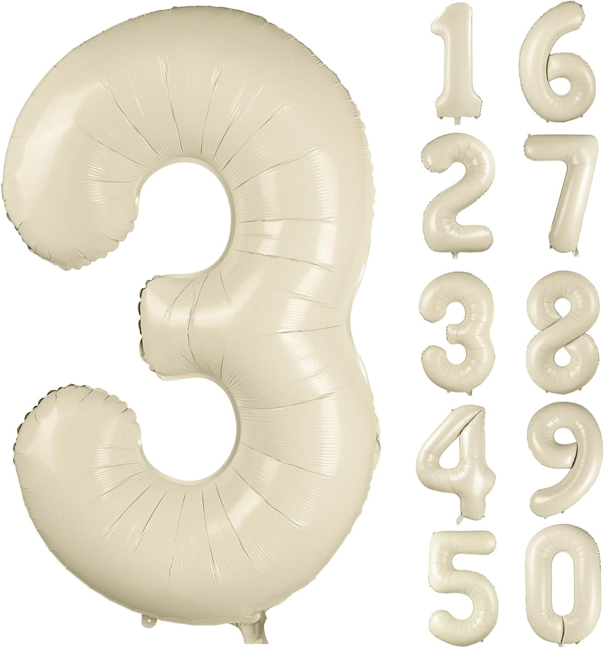 40 inch Cream White Number Balloon Giant Foil Helium Balloons Beige Number 9 Balloon for 9th Birthday Party Anniversary Decorations Supplies