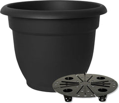 Fiskars Bloem 12 Inch Ariana Planter with Self-Watering Grid, Color Clay