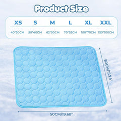 Dog Cooling Mat, 2025 New Pet Water Cooling Bed - Washable & Reusable Cool Pads for Dogs, Summer Blanket for Dogs Cats, Instant Relief Cool Mat for Kennel/Crate/Couch (Gray, X-Large)