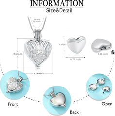 zeqingjw Pet Cremation Jewelry for Ashes Pendant Paw Print Pet Heart Urn Necklace Memorial Keepsake Jewelry for Pet/Dog's/Cat's Ashes