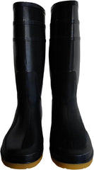 Men's Black Waterproof PVC Slip - On Rain Boots - High & Mid Calf Styles, Ideal for Outdoor, Garden, Farm, Mud & Fishing, Comfortable, Durable, Easy to Clean