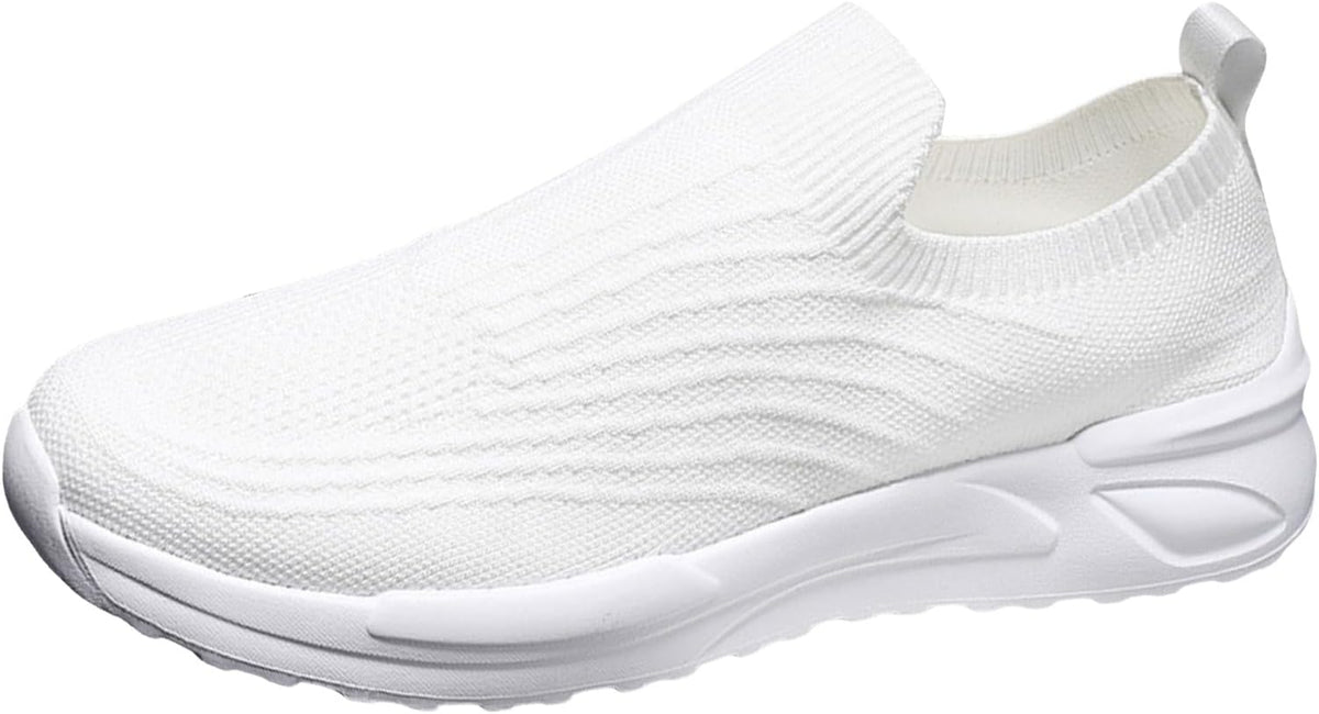 Men Solid Color Mesh Slip On Casual Shoes Comfortable Breathable Soft Sole Round Sneaker Laces for Men