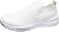 Men Solid Color Mesh Slip On Casual Shoes Comfortable Breathable Soft Sole Round Sneaker Laces for Men