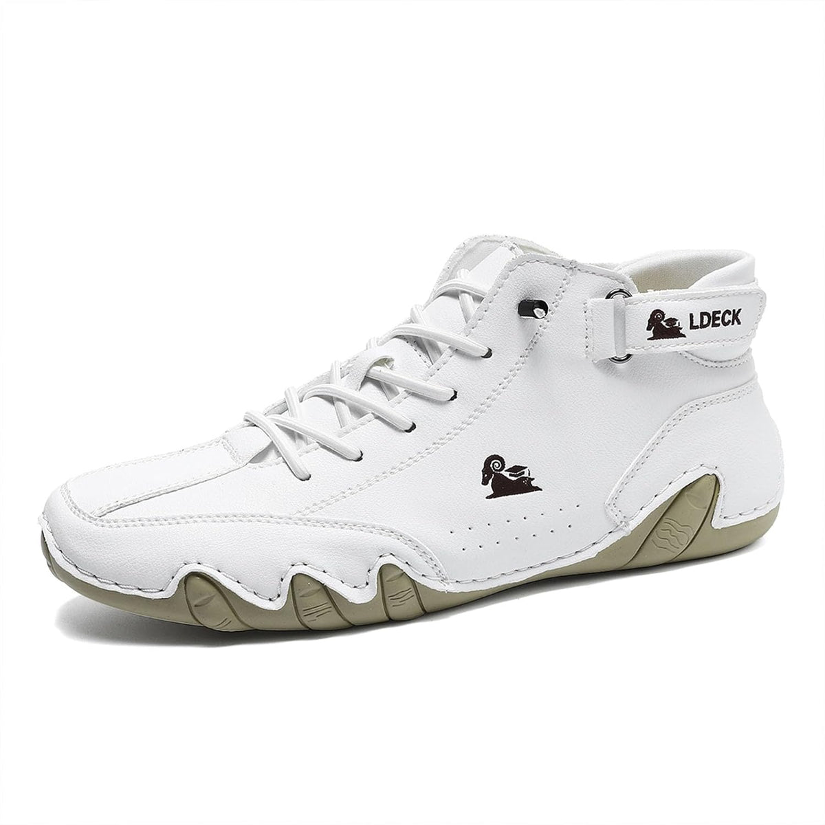 Vogany Men's Casual Leather Fashion Sneakers Chukka Boots Slip On Non-Slip Breathable High Boots Hiking Shoes Men