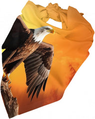 Golden Sunset Bald Eagle Dog Bandana Pet Scarf Accessories for Small Medium Dogs Cats Photo Prop, Triangle Pet Bandanas Adjustable Puppy Bib Washable Dog Kerchief Puppy Neckerchief