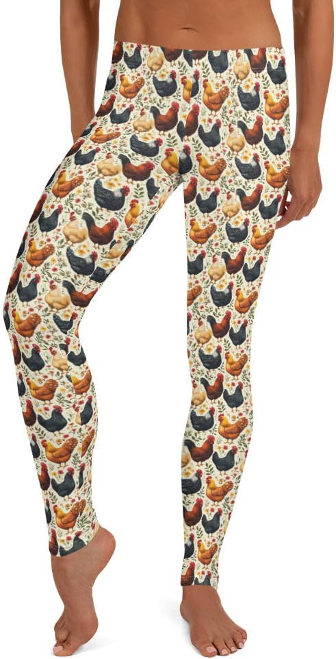 Chicken Print Farm Leggings – Cozy, Fun & Stretchy