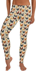 Chicken Print Farm Leggings – Cozy, Fun & Stretchy