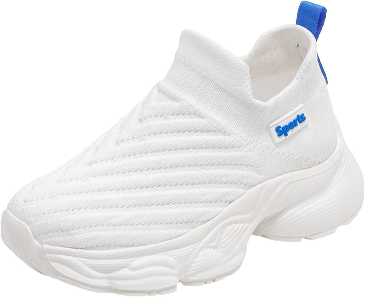 IWIHMIV Toddler Girls Tennis Shoes Kids Slip On Shoes Toddler Boy Tennis Shoes Kids Sneakers Breathable Running Athletic Shoes