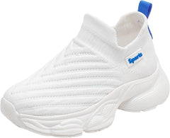 IWIHMIV Toddler Girls Tennis Shoes Kids Slip On Shoes Toddler Boy Tennis Shoes Kids Sneakers Breathable Running Athletic Shoes