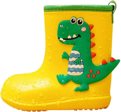 Boy's Dinosaur Rain Boot Non Slip Kids Rain Boots Easy-On Lightweight Waterproof Rainboots Toddler Boys Rain Boots