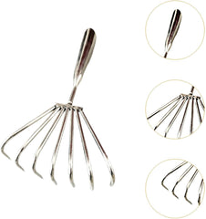 Claw Rake Hand Rake,Easy to Use,Lightweight Portable Seafood Shell Digger Tool Clam Tool for Digging Loosening Leaves, 7 Tooth 5cm
