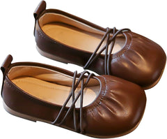 Toddler Girls Dress Pu Leather Shoes Mary Jane Ballet Flats Flower School Party Wedding Slip On Shoes for Girls Kids