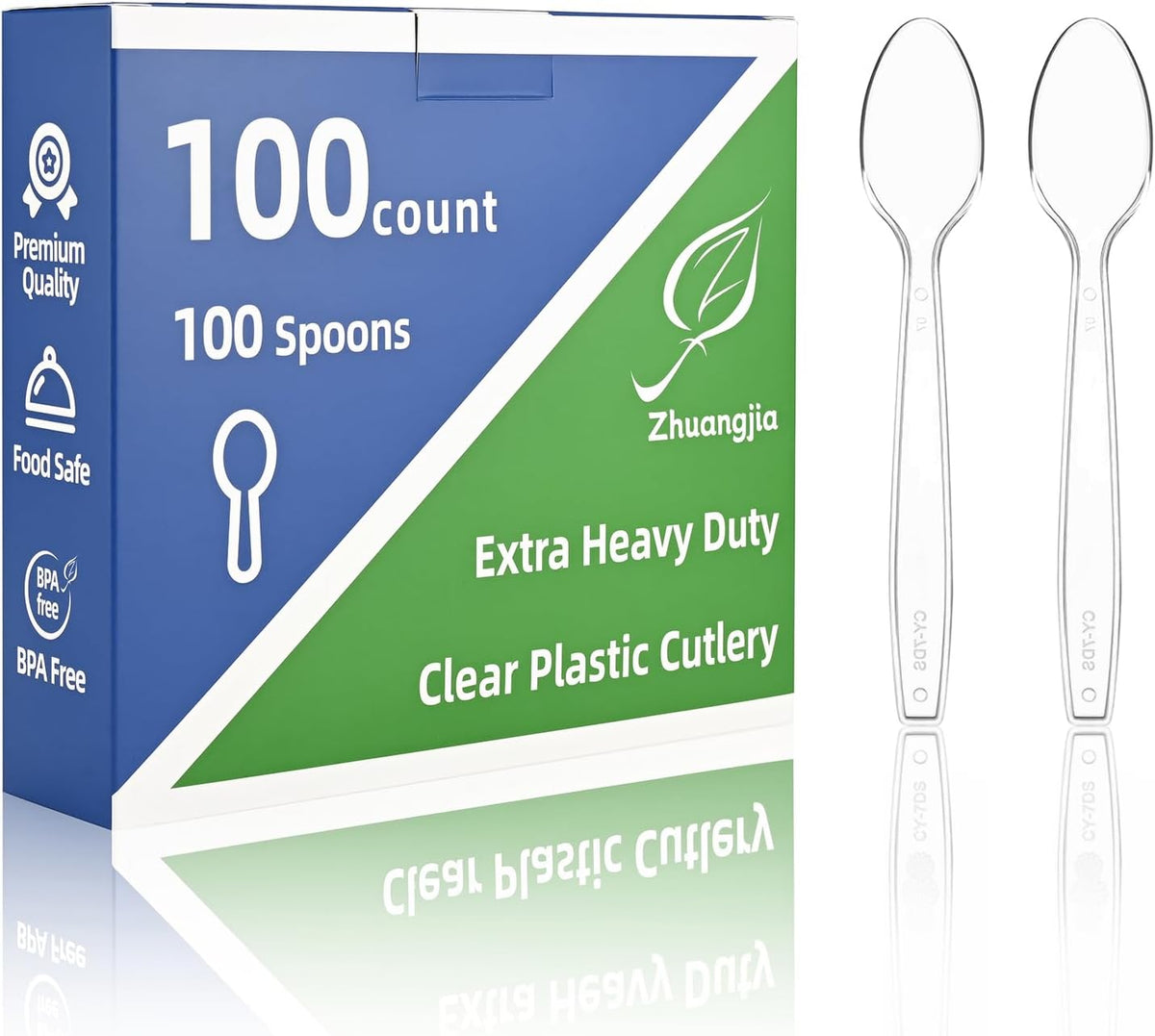 100 Count Extra Heavy Duty Clear Plastic Forks Disposable, BPA-Free, Heat Resistant, Durable Disposable Forks Bulk for Catering & Events 、Party Supplies