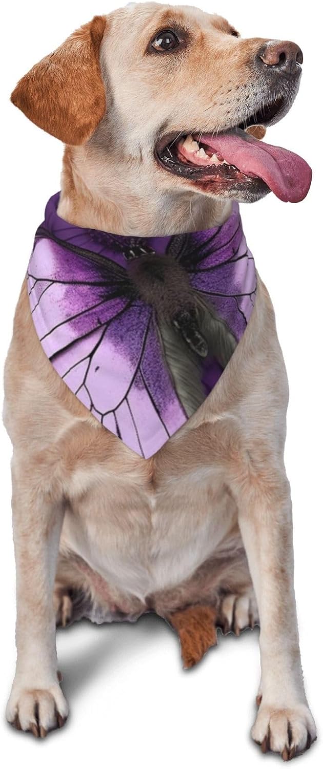 Beautiful Butterfly Dog Bandana Pet Scarf Accessories for Small Medium Dogs Cats Photo Prop, Triangle Pet Bandanas Adjustable Puppy Bib Washable Dog Kerchief Puppy Neckerchief