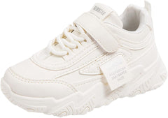 Girls Wide Sneakers Kids Anti-Slip Flat Walking Running Shoes Soft Rubber Sole Athletic Sports Trainers Fall Winter