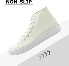 High Top Sneakers for Women Men Classic PU Leather Tennis Shoes Lace Up Fashion Breathable Walking Shoes High Tops