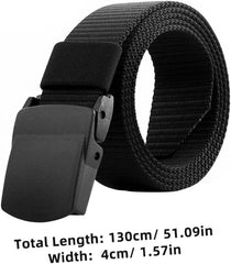 NOLITOY Men's Canvas Adjustable Belt Quick-release Plastic Buckle for Outdoor Activities for Hiking Hunting and Sports No Design for Waist Black