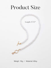 1 PCS Initial Pearl Necklace for Women, Delicate Classic Letter Pendant Gold Necklaces, Elegant Charm Women's Jewelry