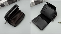 Mens Blocking Wallets Zipper Leather Wallet for Men Bifold Card Holder08（black）