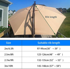 9ft Patio Umbrella Replacement Canopy, Market Yard Table Umbrella Replacement Top Cover, Round Parasol Replacement Canopy, Canopy Cloth Replacement