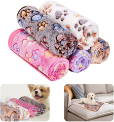 Dog Blanket Soft Coral Fleece Paw Print Pet Bed Blankets Bath Towels 40x60CM 5PCS, pet Blanket/5962