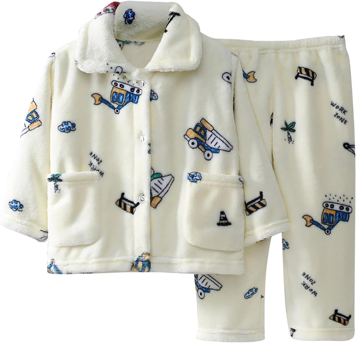 Boys Girls Winter Fleece 𝐏a𝐣amas Set Kids Toddler Flannel 𝐏js Button Down 𝐒leepwear 𝐂artoon 4t Clothes for Boys