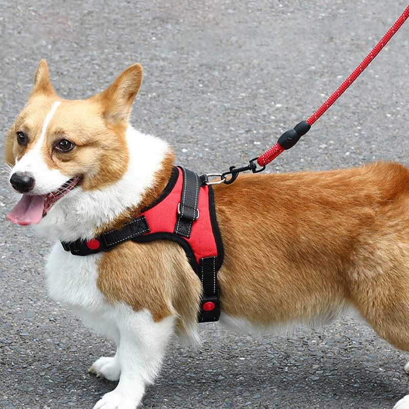Dog Harness Leash, Reflective Dog Harness 360 Degree Around Soft Explosion Proof Uniform Pressure for Small Medium Large Dogs for Camping (S)