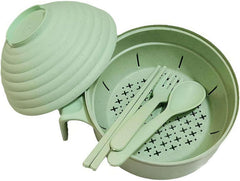 Instant Noodle Bowls Set,Degradable Wheat Straw Bowls with Lid and Handle,Portable Cutlery Set Cereal Bowls for Soup,Rice,Dessert and Salad,Ramen Bowl for College Dorm Room Essentials