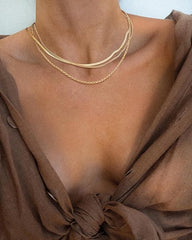 Fashionable and Minimalist Layered Women's Necklace, Exquisite Gold Cuban Chain Layered Necklace