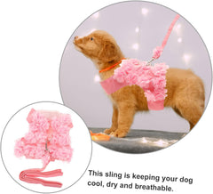 POPETPOP 1pc Stereo Flower Dog Harness Traction Rope Breathable and Cute Random for Spring and Summer Walks