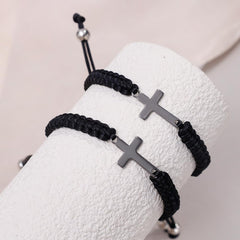 Cross Friendship Bracelet Adjustable Braided Rope Jesus Christian Cross Bracelets Couple String Lucky Strand Wristband
