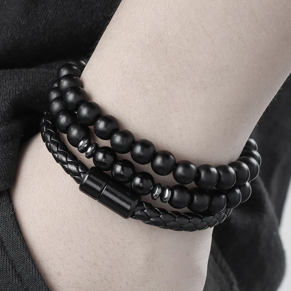 Bracelet Stack for Women Beaded Stackable Bracelets Set Gold Layered Jewelry Gift