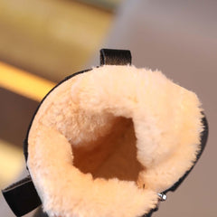 Toddler Fuzzy Lined Booties With Side Zipper Kids Girls Boys 𝐖aterproof Slip On Ankle Short Boots Winter Outdoor Shoes