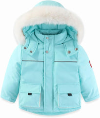 Girls Snowsuit Winter Hooded Puffer Jacket and Snow Pants Zipper Casual Coat Kids Thick Warm Outerwear Clothes Coats