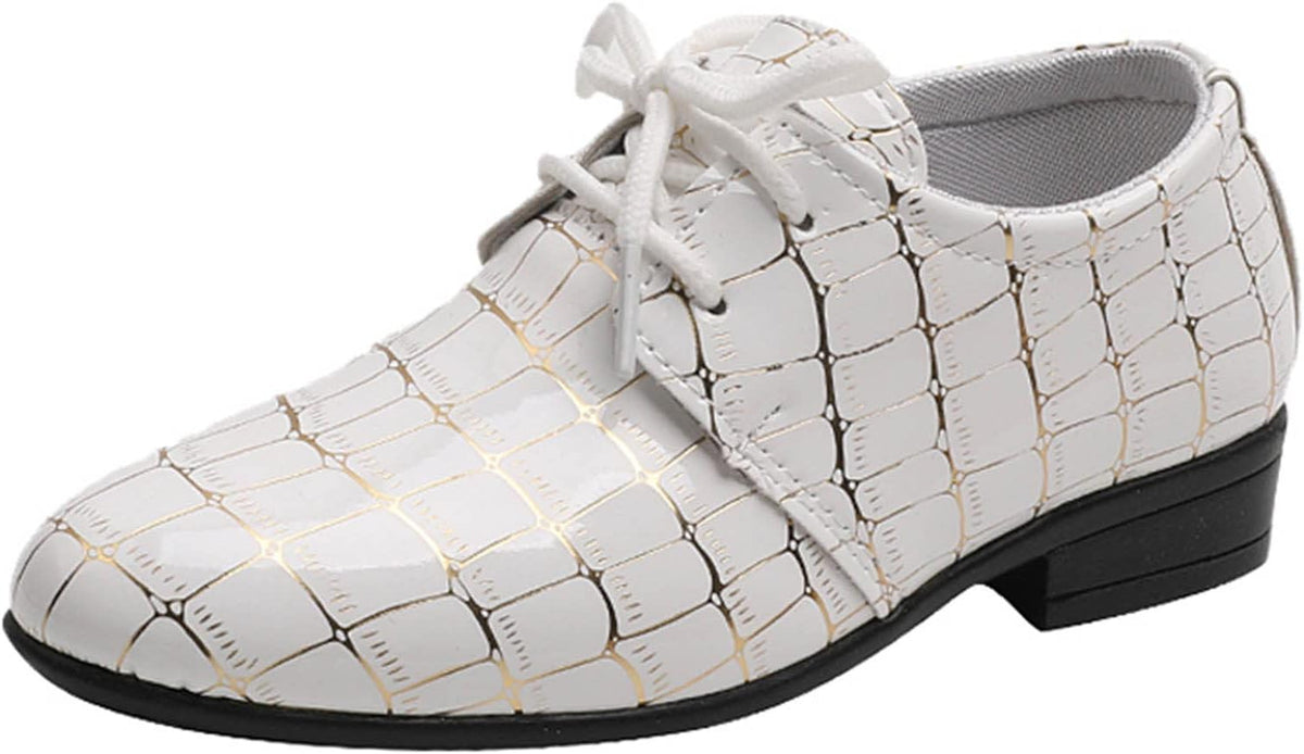 Boys Pointed Toe Dress Shoes Boy’s Dress Oxford Formal Shoes Toddler Lace Up Loafer Wedding Shoes Big Girls Dress Shoes