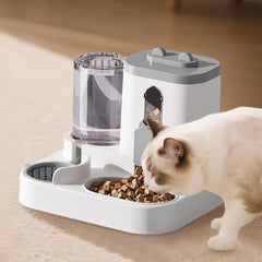 Gravitation Cat Feeder and Water Dispenser, 2L Cat Feeder and Water Dispenser, 2 in 1 Automatic Food and Water Bowl Set, Large Capacity Self Feeding Station, for Dog Puppy Kitten (Blue)