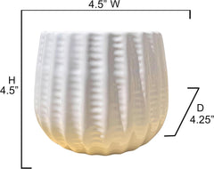 Admired By Nature 4" Ceramic Flower Planter Pot Decorative Planter for Indoor Plant Succulent Home Décor, Lightweight, Rose Gold