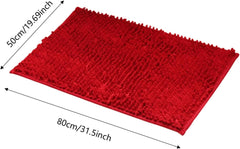 Bathroom Rugs, 32" X 20" Washable Non-Slip Soft Shaggy Chenille Absorbent Bath Mat,Thick Quick Dry Rubber Backing Plush Bathroom Carpet for Home Decor Accessories,Floor,Shower,Tub