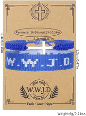 Gold Bracelet Stack for Women Beaded Bracelets Stackable Bracelets Turquoise Cross WWJD Bracelet Jewelry Gifts for Women