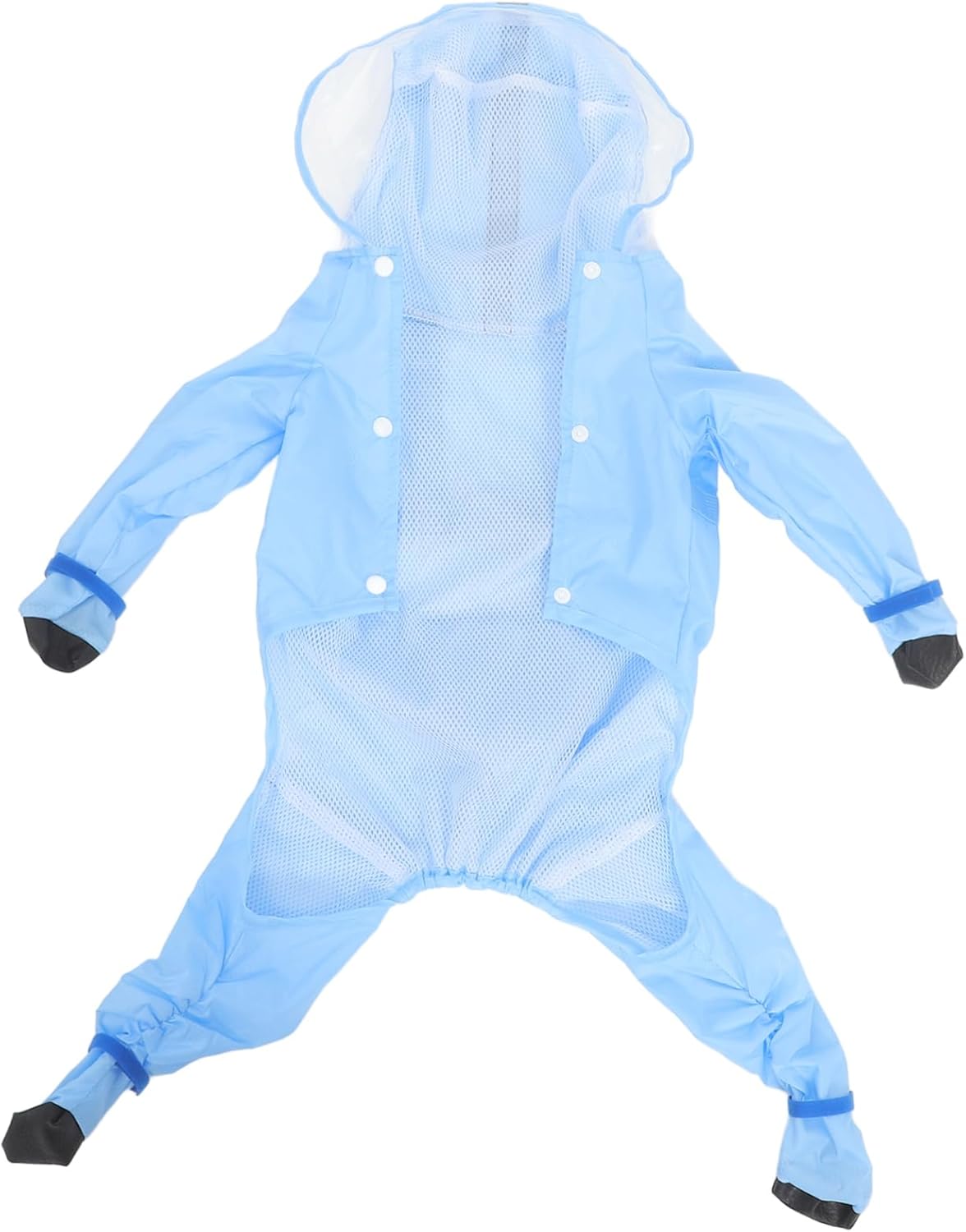 Hooded Dog Raincoat with Reflective Design Lightweight Poncho for Dogs Easy to Put and Off for Rainy Days and Outdoor Adventures Blue