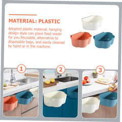 Luxshiny 3pcs Kitchen Hanging Trash Bin Portable Under Sink Garbage Container Creative Waste Basket for Home Organization White and for Kitchen Bathroom and Car