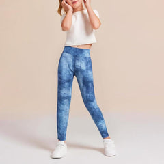 6 Pack Girls Leggings Basic Full Length Leggings for Kids Athletic Pants Girls Imitation Denim Pants