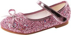 Flower Girl Dress Shoes Rhineston𝐞s Bow Mary Jane Ballet Flat𝐬 for Girls Wedding Part𝐲 Toddler Sandals Toddler Girl