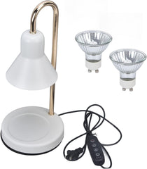 Fafeicy Candle Warmer Lamp 3 Levels Timing Adjustable Brightness Metal Plating GU10 Bulb Candle Light US Plug