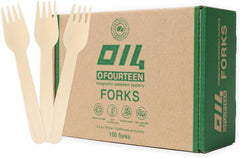 Disposable Wooden Fork (100 pcs) - Eco Friendly, Perfect for Picnic, Camping, Travel, Small Lunch Box, and Office Use