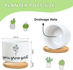 DOFAFALA Funny Planter Succulent Flower Pot, Flower Cactus Planter Gifts, Appreciation Inspirational Gifts for Plant Lovers Women Men Coworkers Home Office Decor (No Plants)