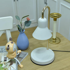 Fafeicy Candle Warmer Lamp 3 Levels Timing Adjustable Brightness Metal Plating GU10 Bulb Candle Light US Plug