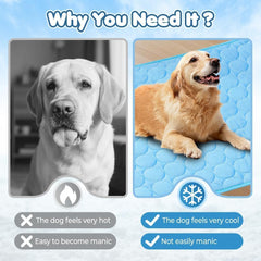 Dog Cooling Mat, 2025 New Pet Water Cooling Bed - Washable & Reusable Cool Pads for Dogs, Summer Blanket for Dogs Cats, Instant Relief Cool Mat for Kennel/Crate/Couch (Gray, X-Large)