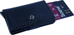 Generic Minimalist Elegant Wallet with RFID Security Features and Cash Holder, Low Profile and Pop Up Button, Perfect for a Gentleman (Fiber), XL240328-12